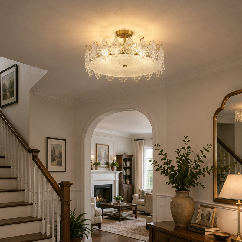 Lyra Glass Semi-Flush Mount Ceiling Light
