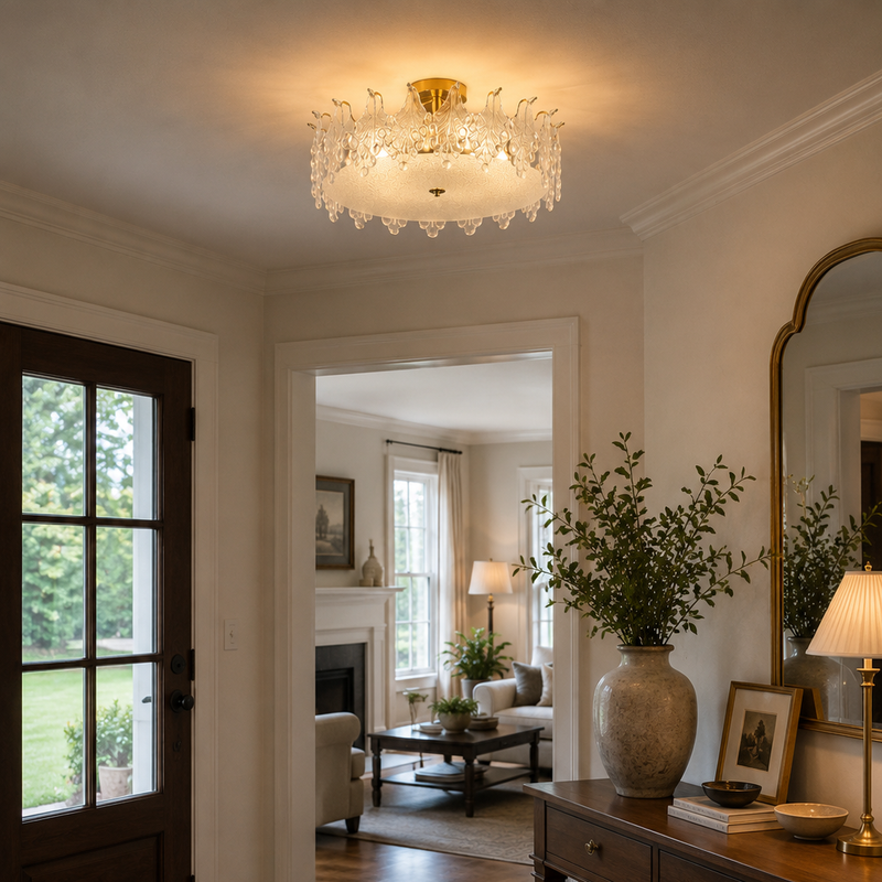 Lyra Glass Semi-Flush Mount Ceiling Light