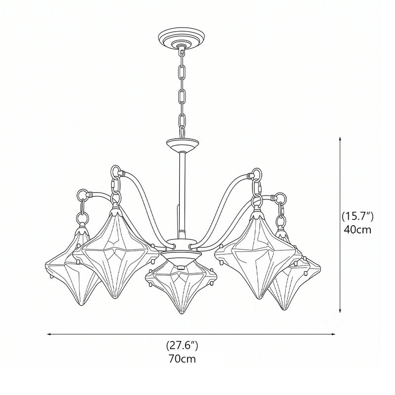 Lyra Star Glass Chandelier