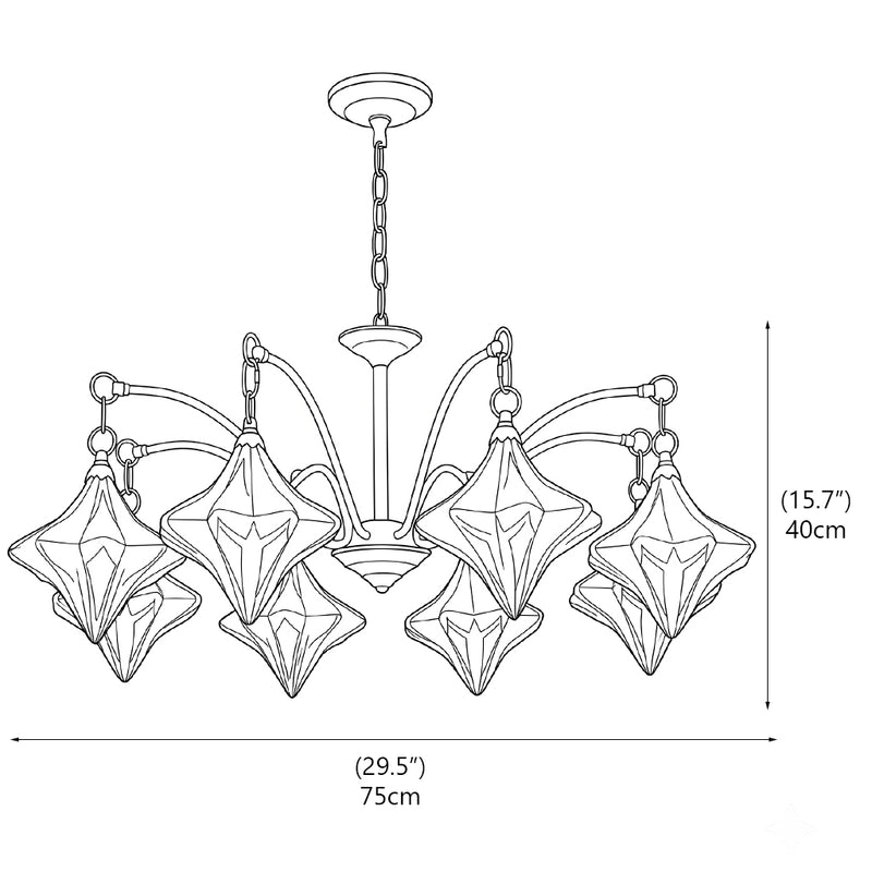 Lyra Star Glass Chandelier