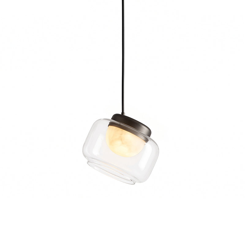 Lampada a sospensione Ezra in vetro organico