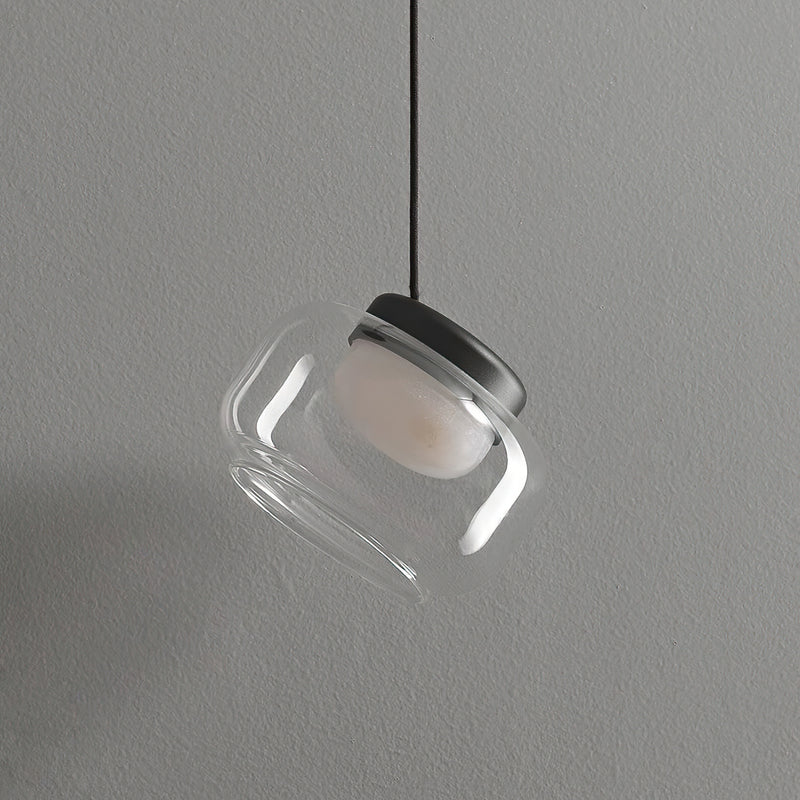 Lampada a sospensione Ezra in vetro organico