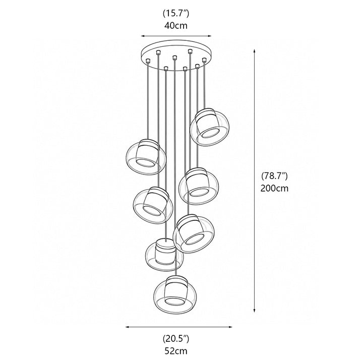 Lampada a sospensione Ezra in vetro organico