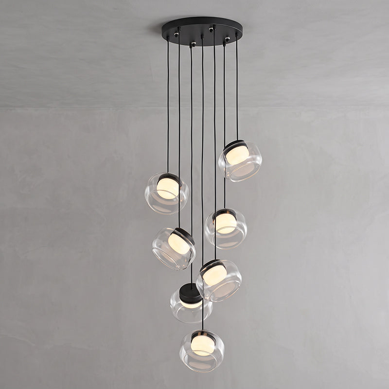 Lampada a sospensione Ezra in vetro organico