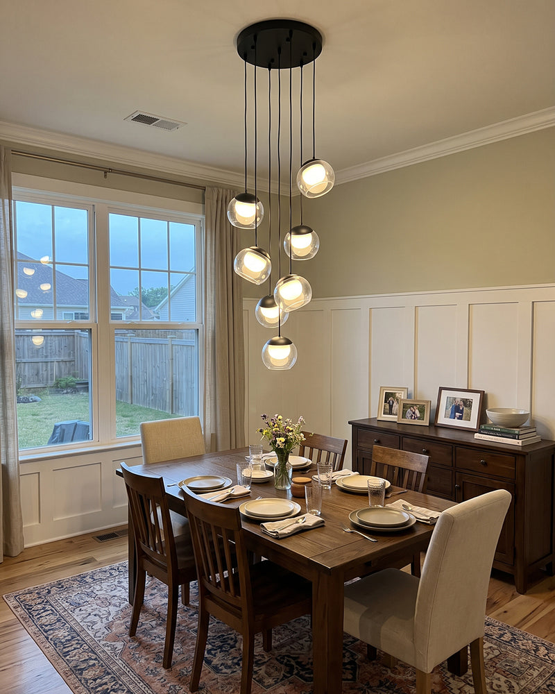 Lampada a sospensione Ezra in vetro organico