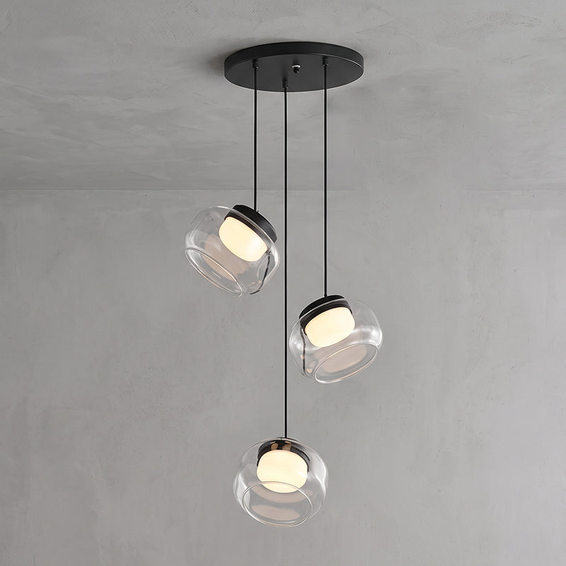 Lampada a sospensione Ezra in vetro organico