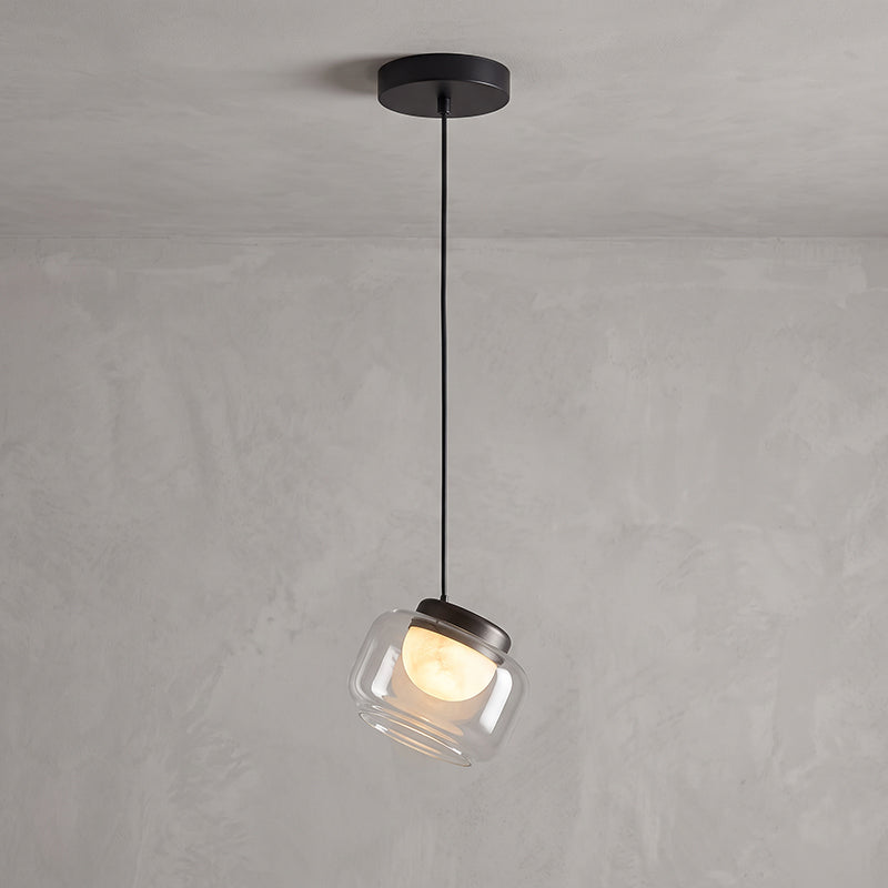 Lampada a sospensione Ezra in vetro organico