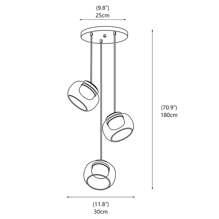 Lampada a sospensione Ezra in vetro organico