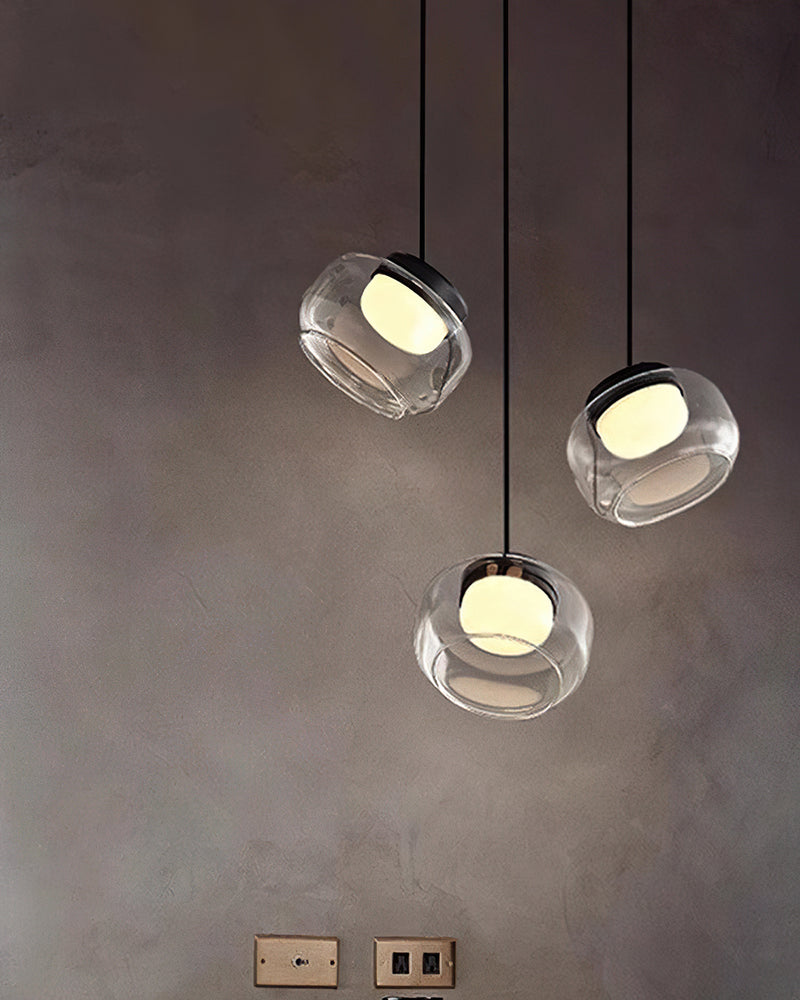 Lampada a sospensione Ezra in vetro organico