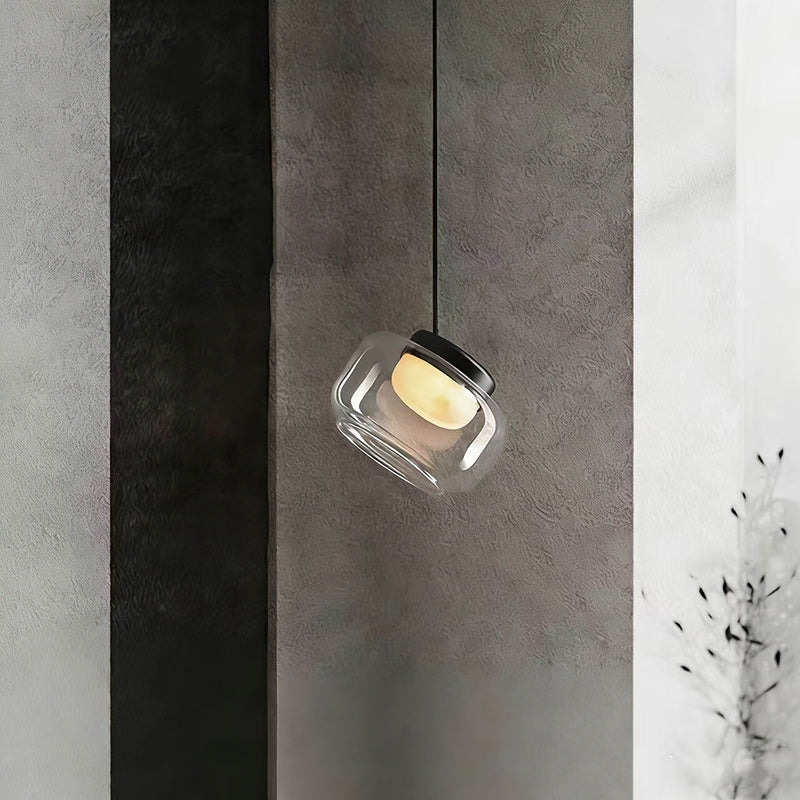 Lampada a sospensione Ezra in vetro organico