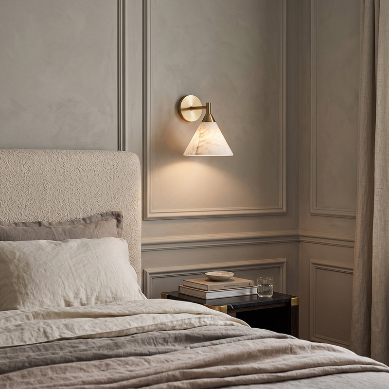 Malcolm Conical Alabaster Wall Sconce
