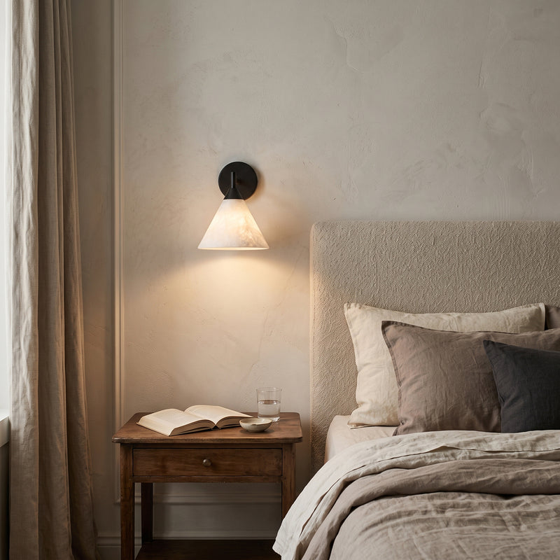 Malcolm Conical Alabaster Wall Sconce
