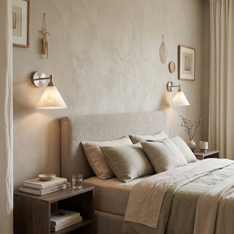Malcolm Conical Alabaster Wall Sconce