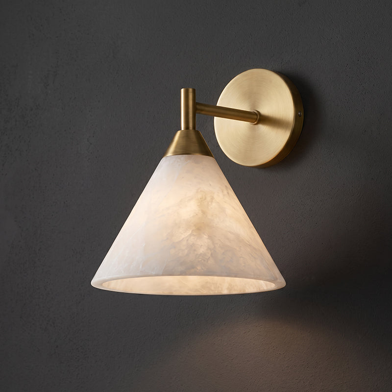 Malcolm Conical Alabaster Wall Sconce