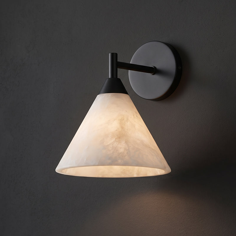 Malcolm Conical Alabaster Wall Sconce