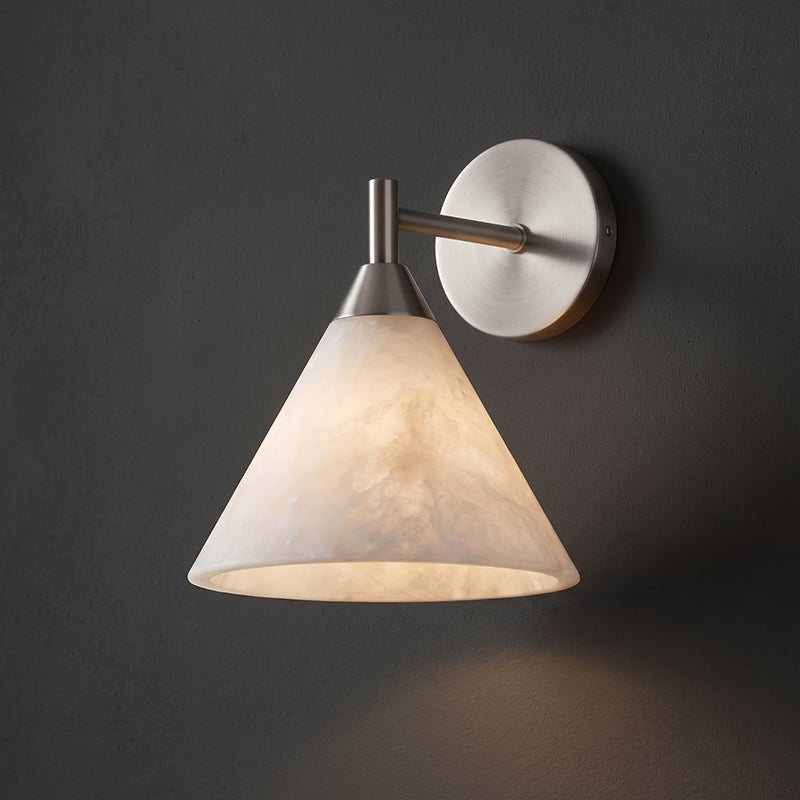 Malcolm Conical Alabaster Wall Sconce