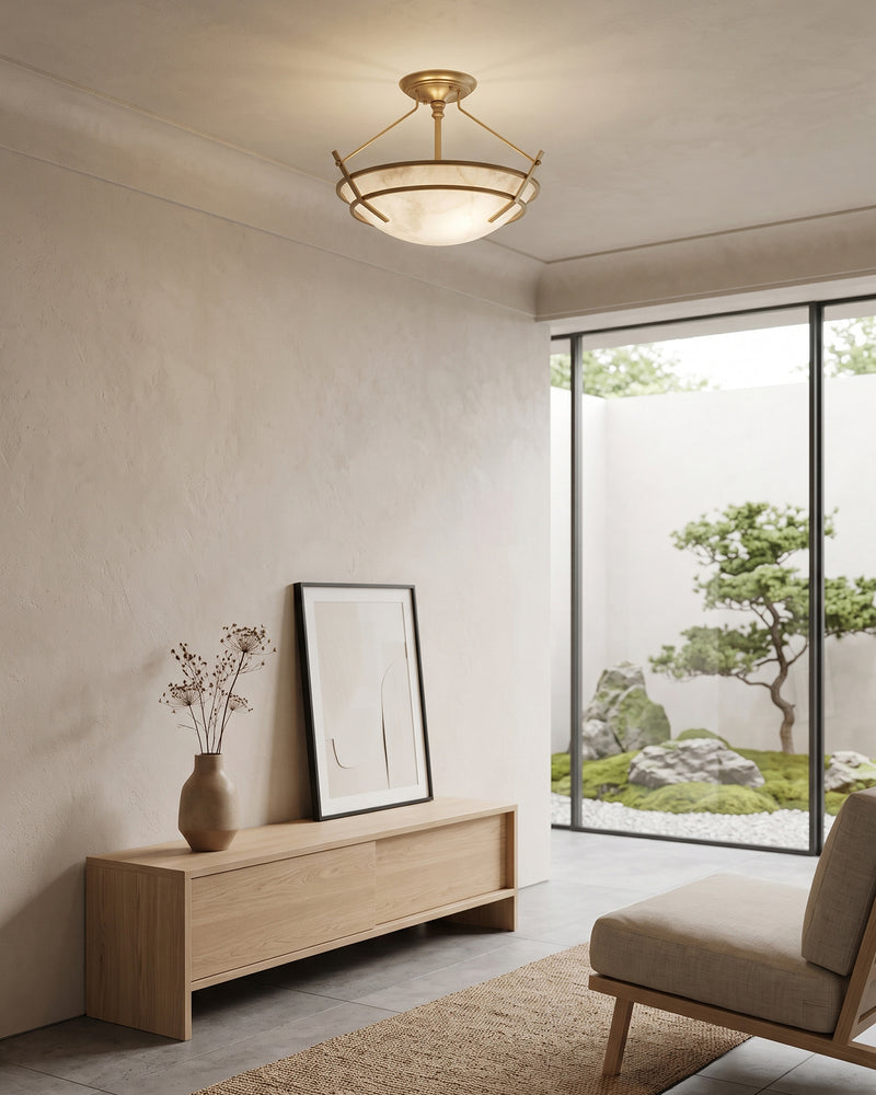 Maxim Stratus Alabaster Flush Mount