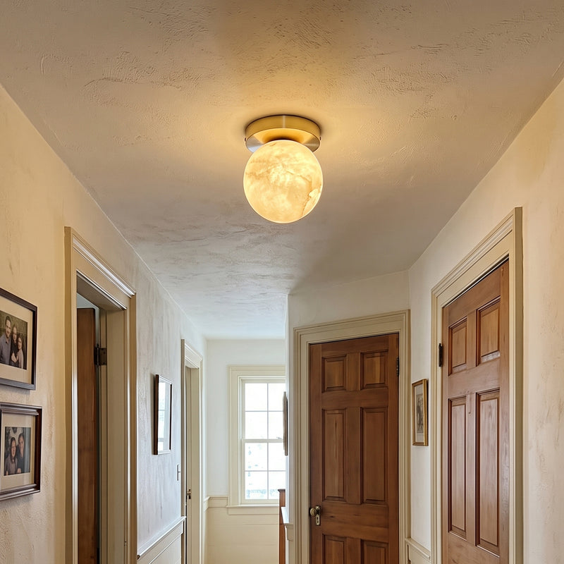 Moon Alabaster Semi-Flush Mount