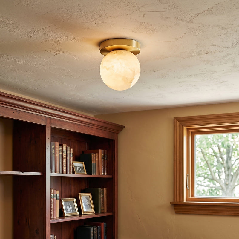 Moon Alabaster Semi-Flush Mount