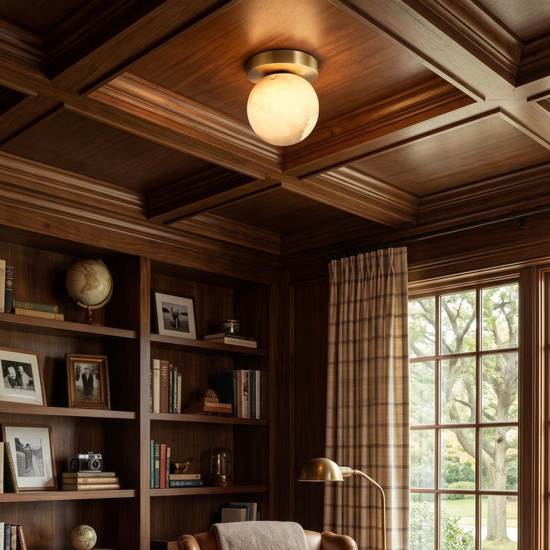 Moon Alabaster Semi-Flush Mount
