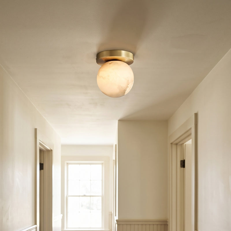 Moon Alabaster Semi-Flush Mount