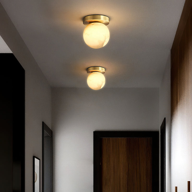 Moon Alabaster Semi-Flush Mount