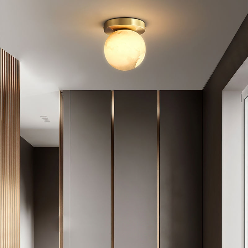 Moon Alabaster Semi-Flush Mount