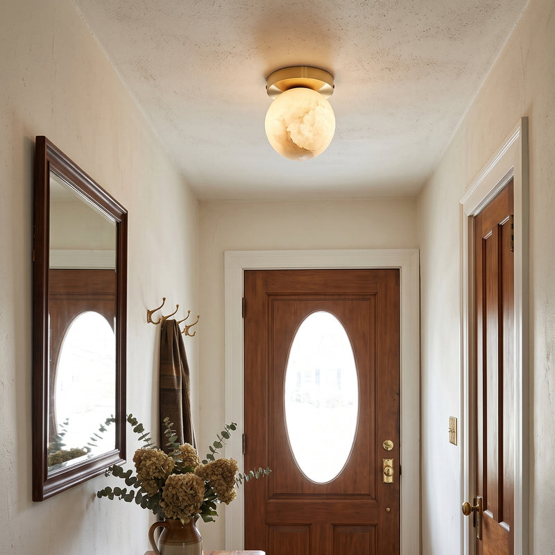 Moon Alabaster Semi-Flush Mount
