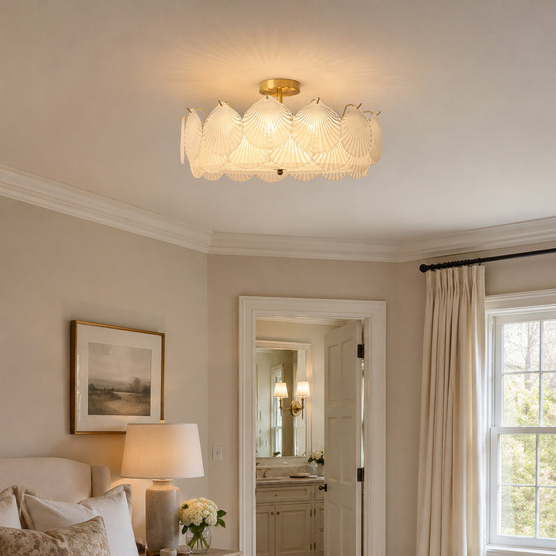 Nerissa Glass Semi-Flush Mount Ceiling Light