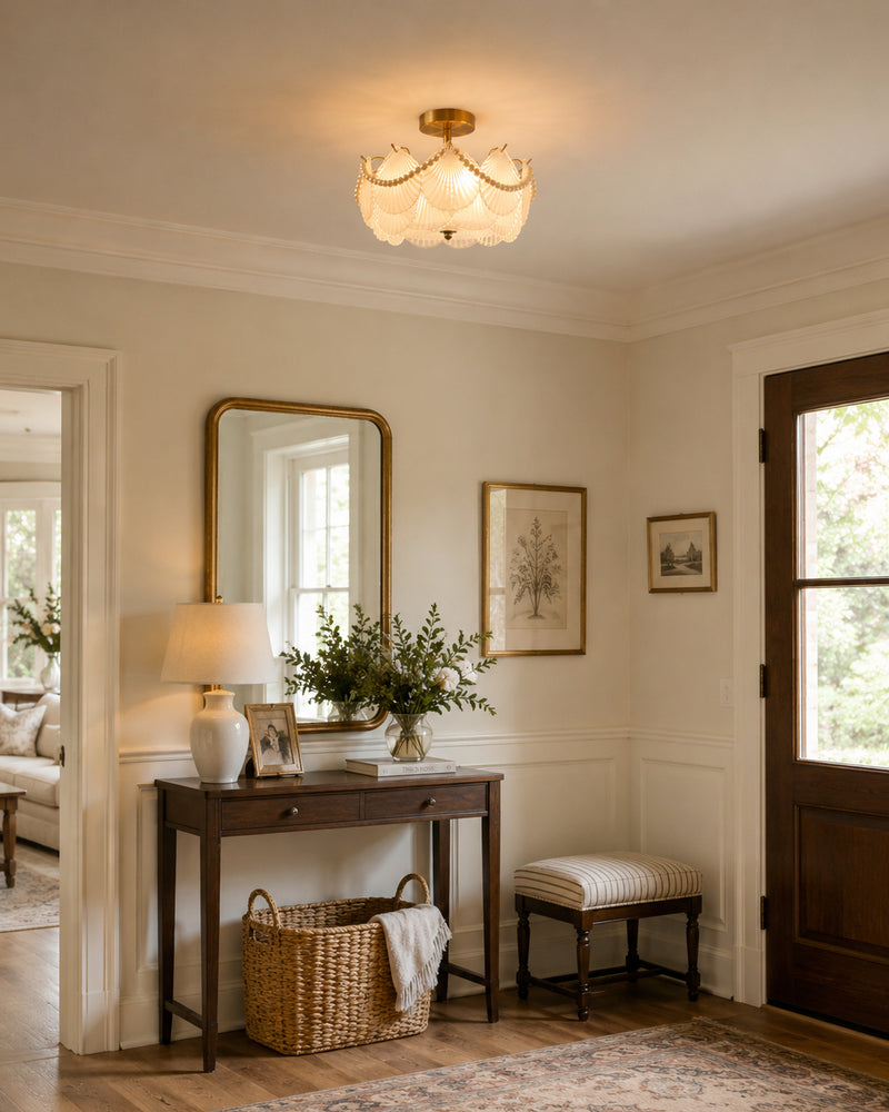 Nerissa Glass Semi-Flush Mount Ceiling Light