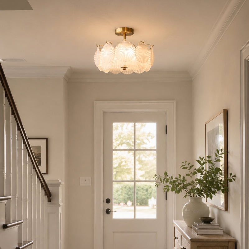 Nerissa Glass Semi-Flush Mount Ceiling Light