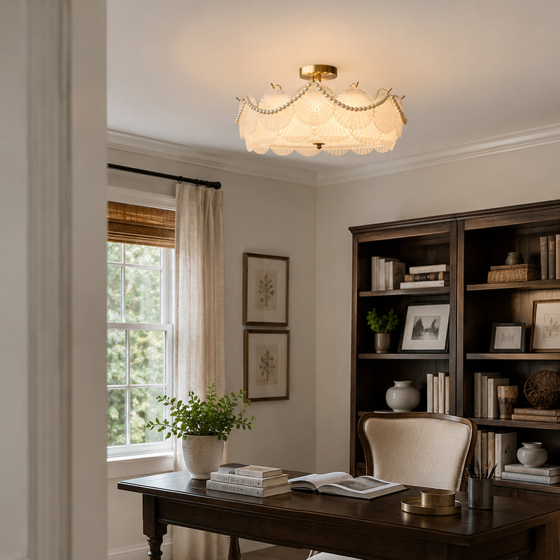 Nerissa Glass Semi-Flush Mount Ceiling Light