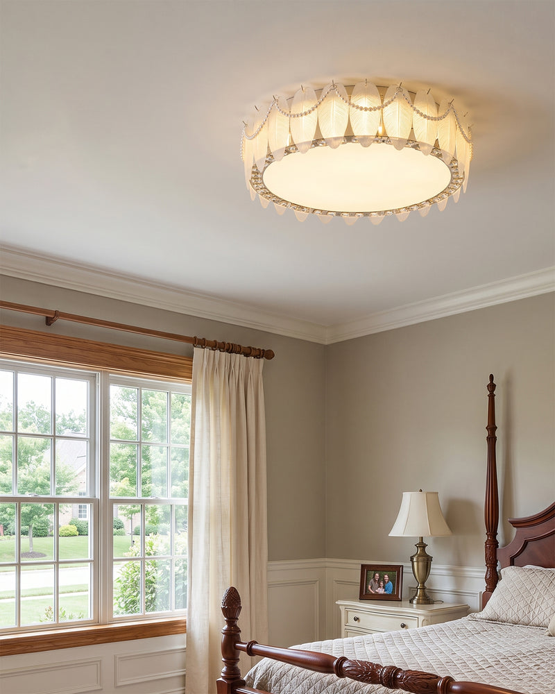 Odette Feather Glass Flush Mount