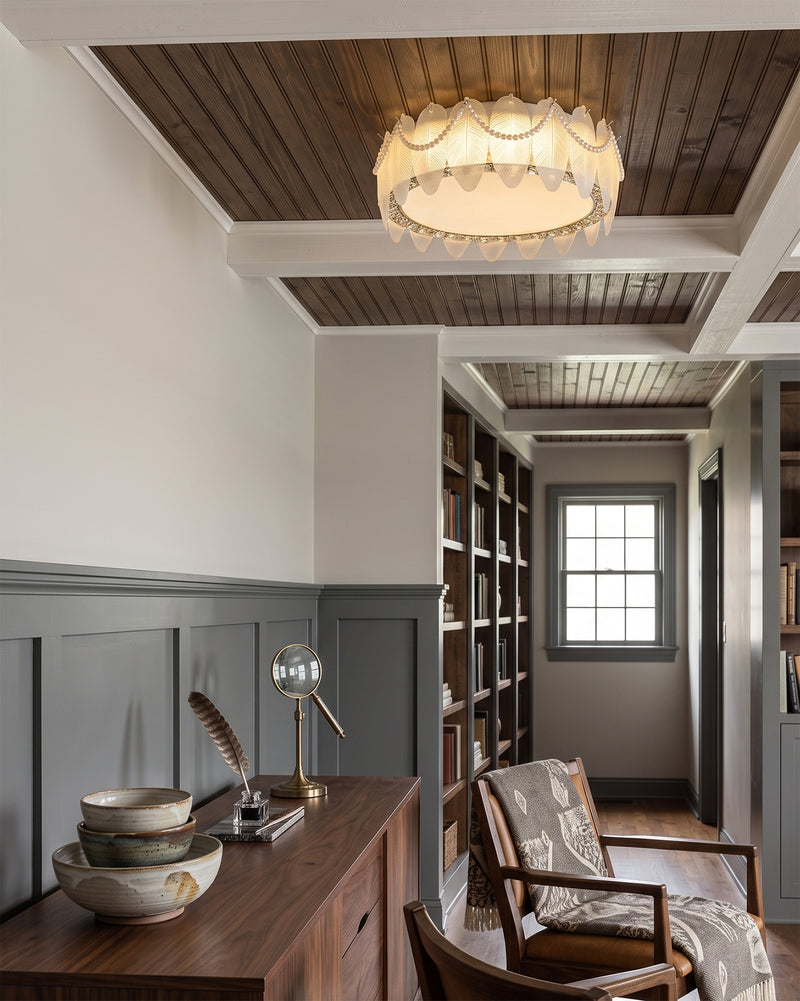 Odette Feather Glass Flush Mount