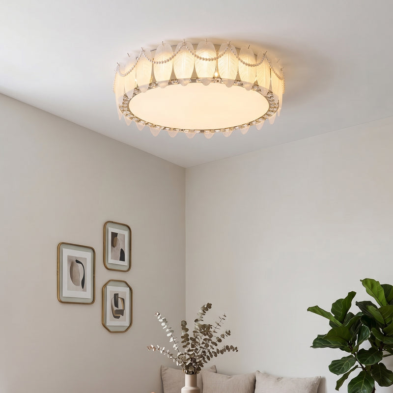 Odette Feather Glass Flush Mount