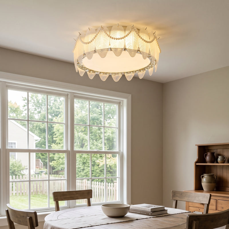 Odette Feather Glass Flush Mount