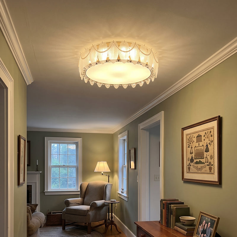 Odette Feather Glass Flush Mount