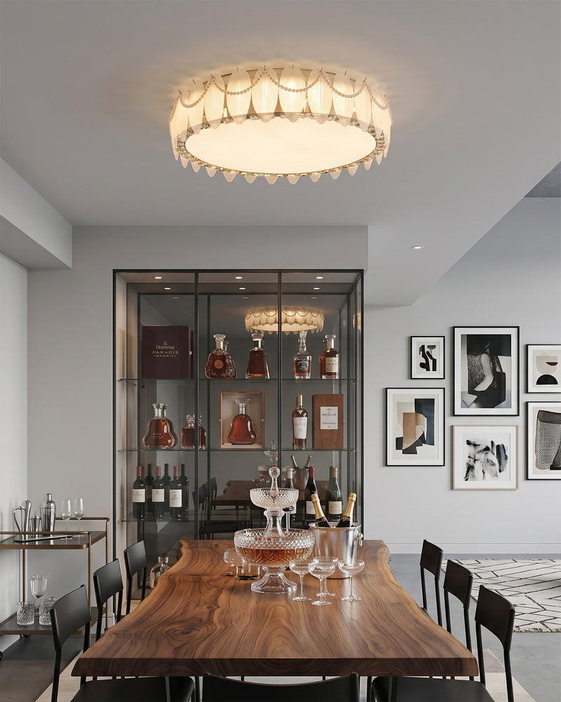 Odette Feather Glass Flush Mount