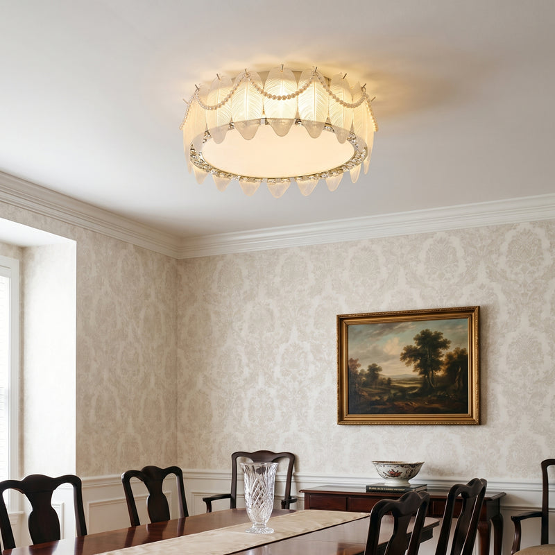 Odette Feather Glass Flush Mount