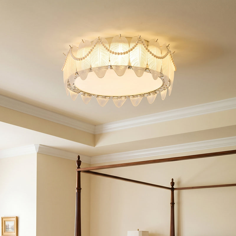 Odette Feather Glass Flush Mount