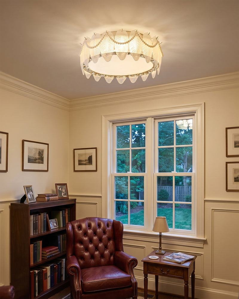 Odette Feather Glass Flush Mount
