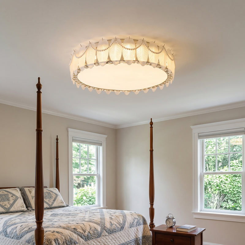 Odette Feather Glass Flush Mount