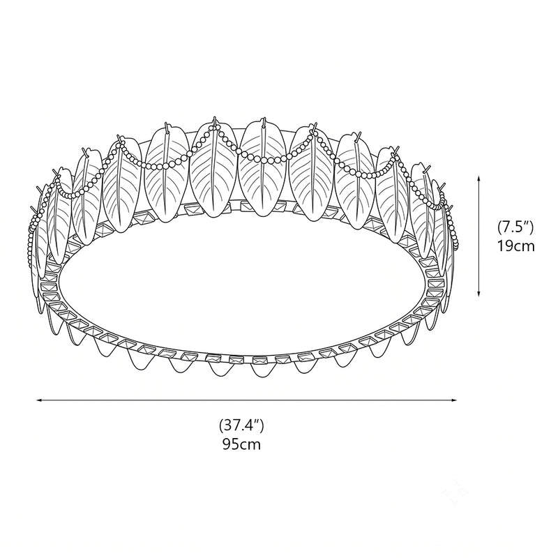 Odette Feather Glass Flush Mount