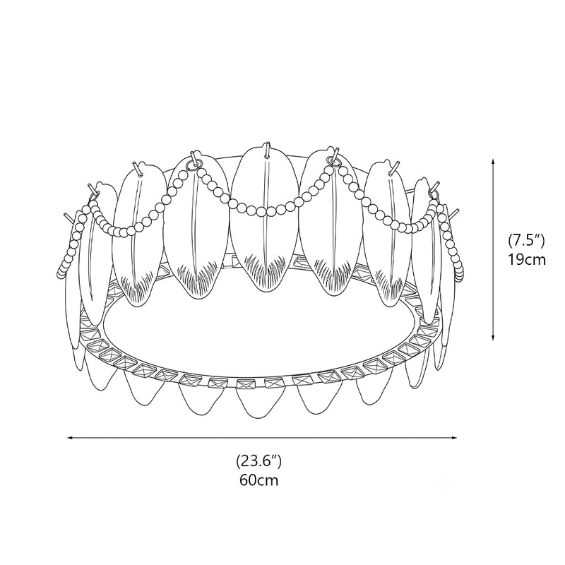 Odette Feather Glass Flush Mount