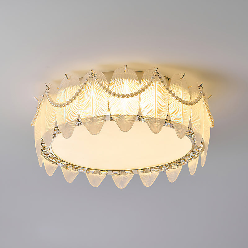 Odette Feather Glass Flush Mount