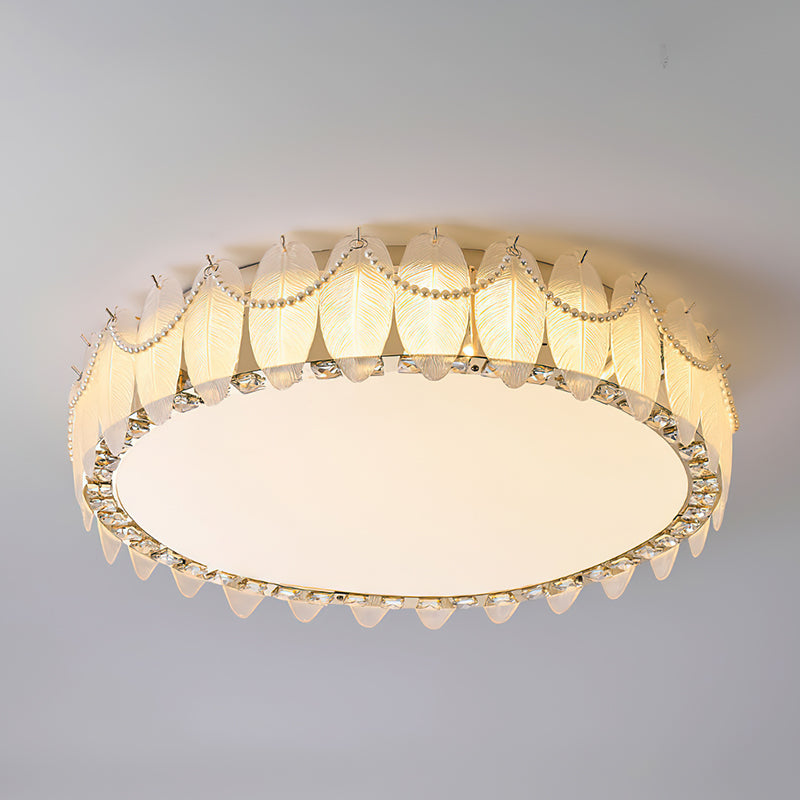 Odette Feather Glass Flush Mount