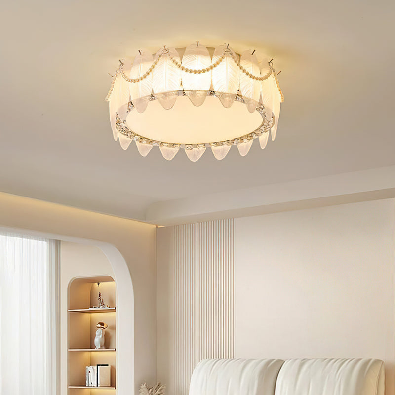 Odette Feather Glass Flush Mount