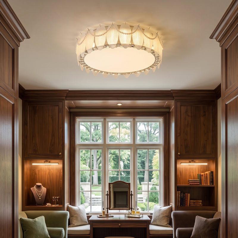 Odette Feather Glass Flush Mount