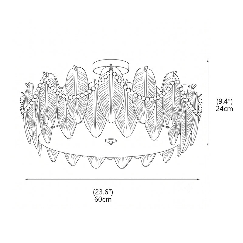 Paloma Glass Semi-Flush Mount Ceiling Light