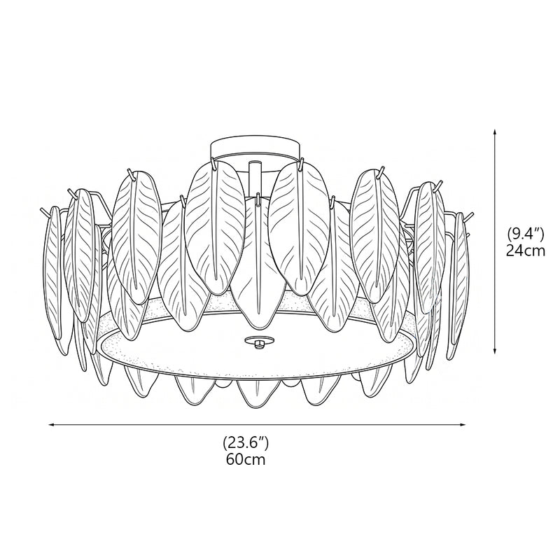 Paloma Glass Semi-Flush Mount Ceiling Light